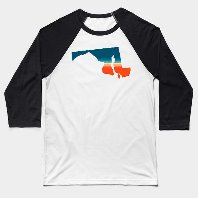 Maryland State Retro Map. Baseball T-Shirt by n23tees